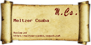 Meltzer Csaba névjegykártya