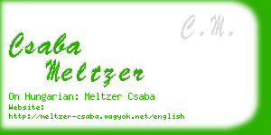 csaba meltzer business card